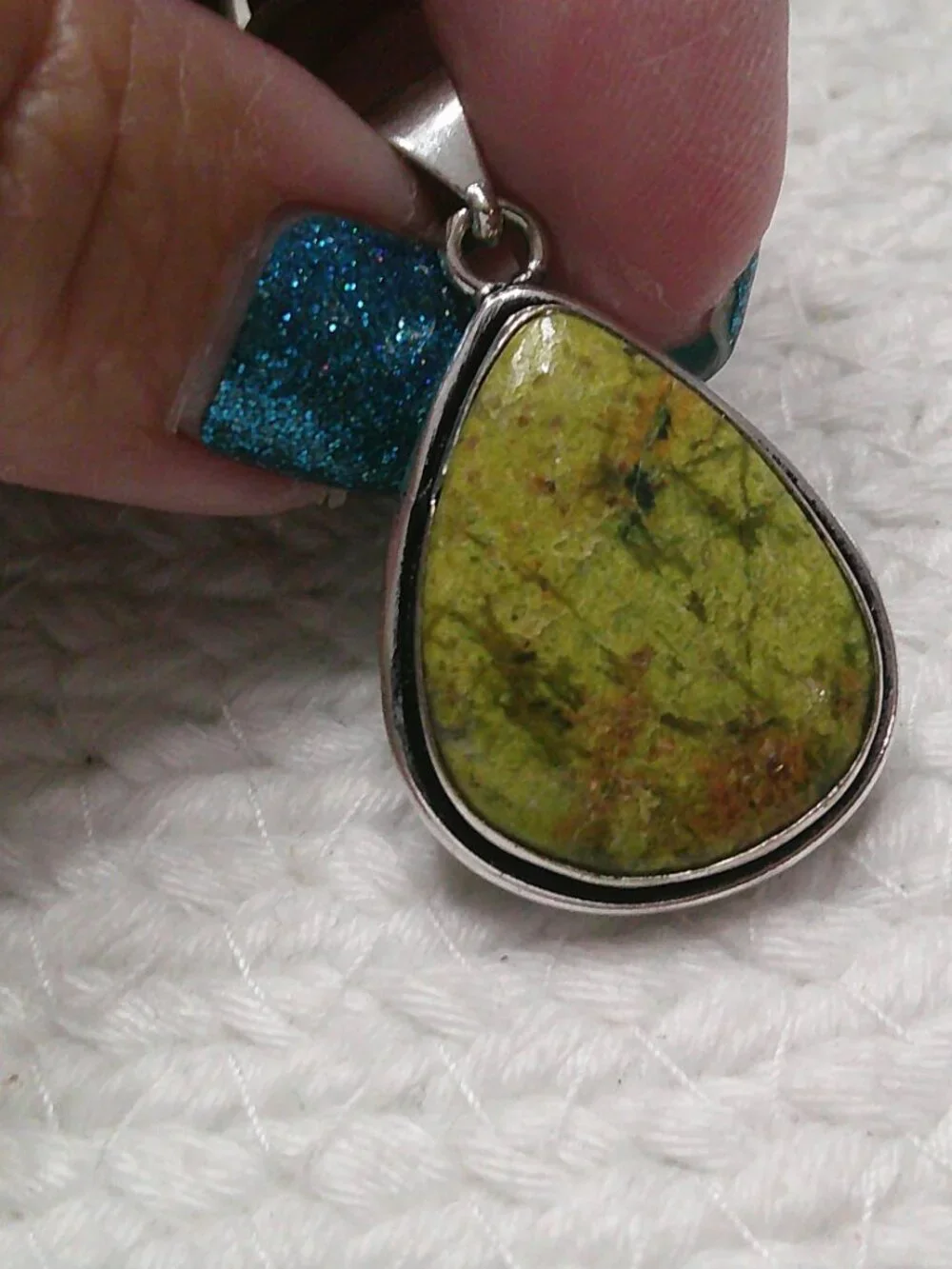 Stunning AUSTRALIAN GREEN OPAL Handmade Sterling 925 Pendant/Chain #990E